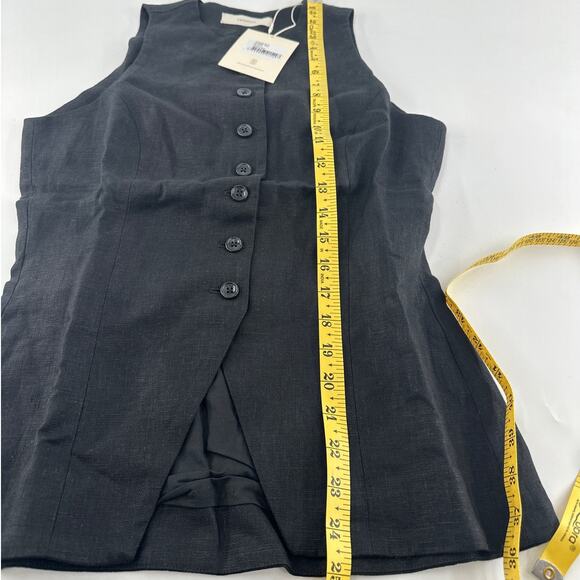 Faithfull Black Linen Seema Top Size 4 - Picture 11 of 13
